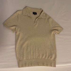 Beige J Crew Cashmere Polo